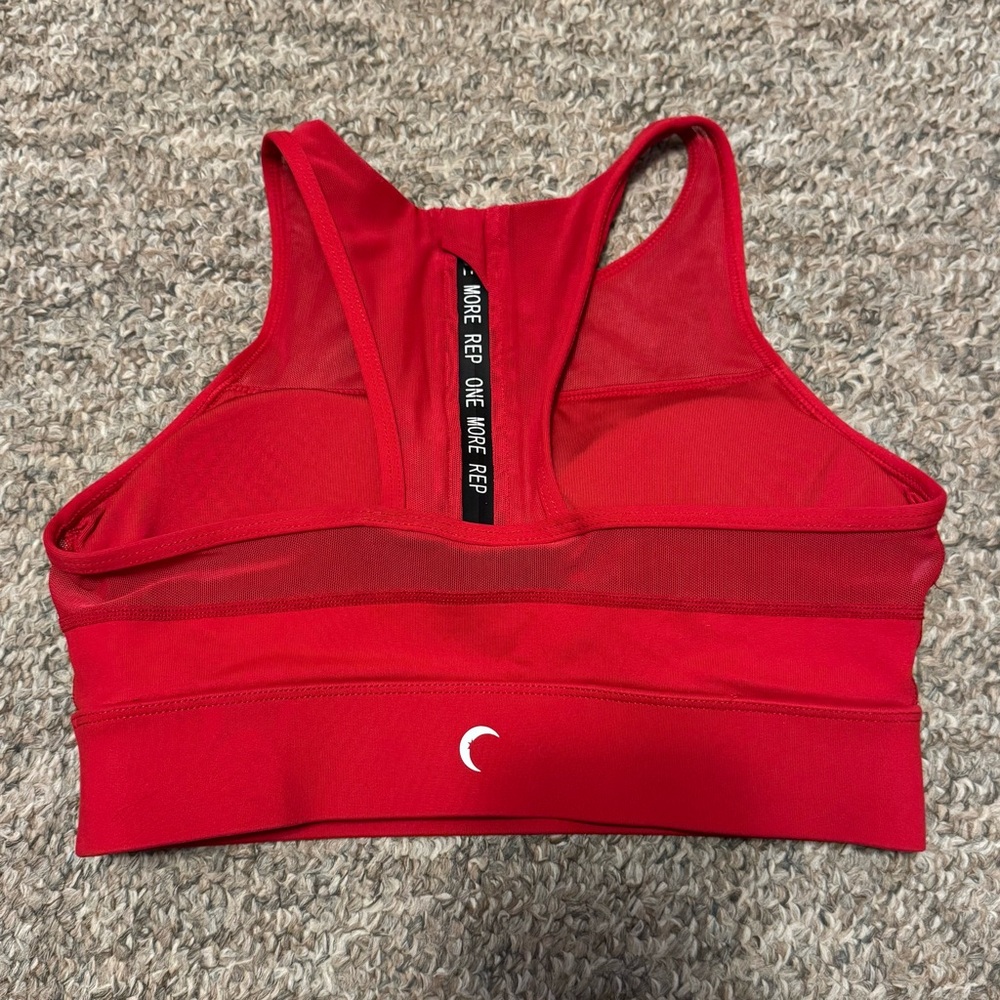 ZYIA bundle: 3 items: Red Sports Bra + pink top + black leggings - Picture 2 of 16